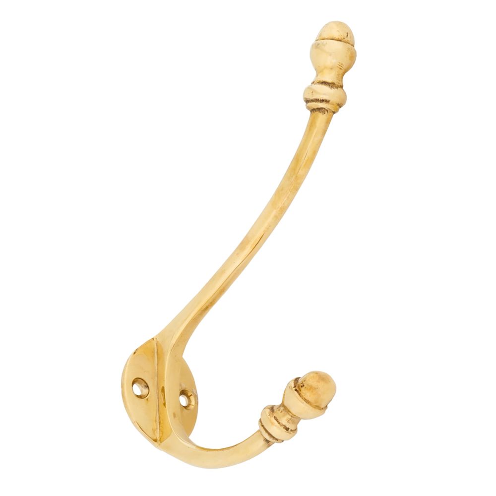 From The Anvil - Polished Brass 6 1/2" Hat & Coat Hook | Sku. 83525 | Trade Door Handles.