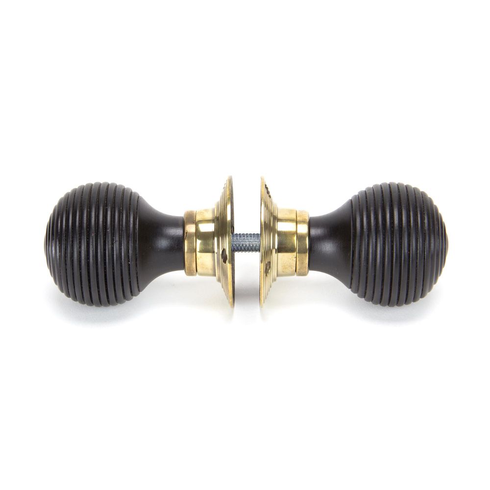From The Anvil - Ebony & Aged Brass Beehive Mortice/Rim Knob Set | Sku. 83574 | Trade Door Handles.