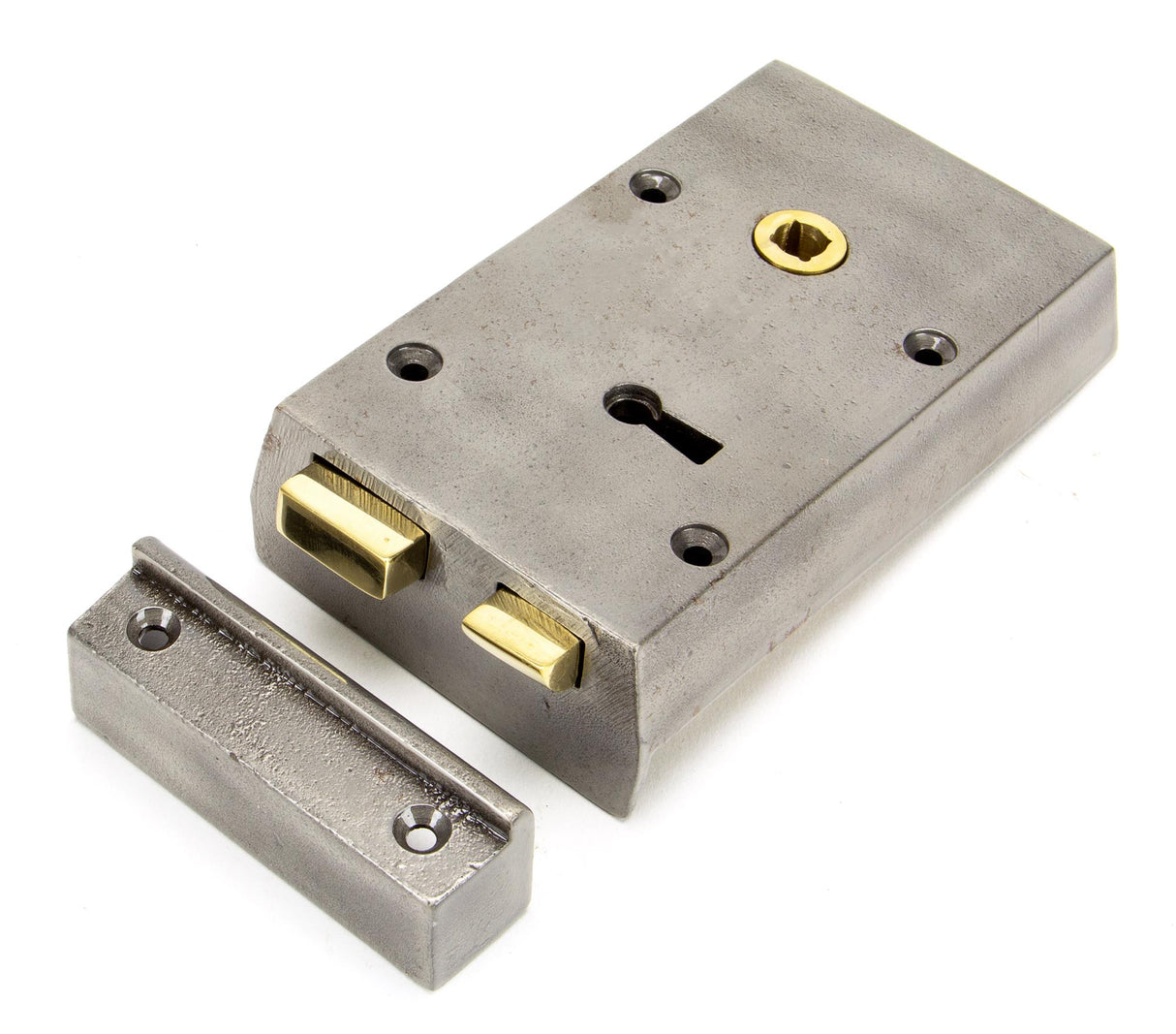 From The Anvil - Iron Right Hand Rim Lock - Small | Sku. 83584 | Trade Door Handles.