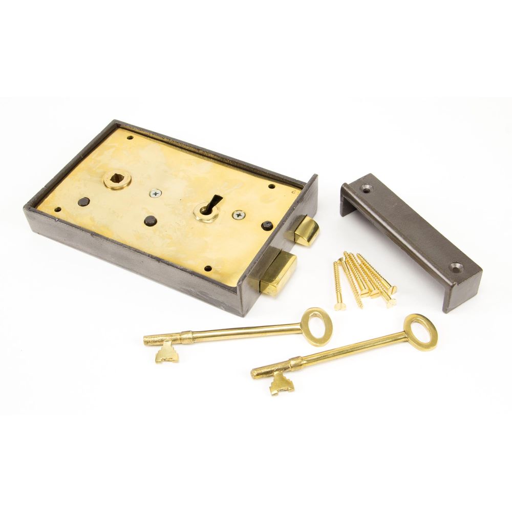 From The Anvil - Iron Left Hand Rim Lock - Large | Sku. 83591 | Trade Door Handles.