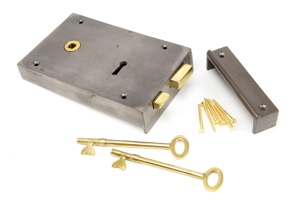 From The Anvil - Iron Left Hand Rim Lock - Large | Sku. 83591 | Trade Door Handles.