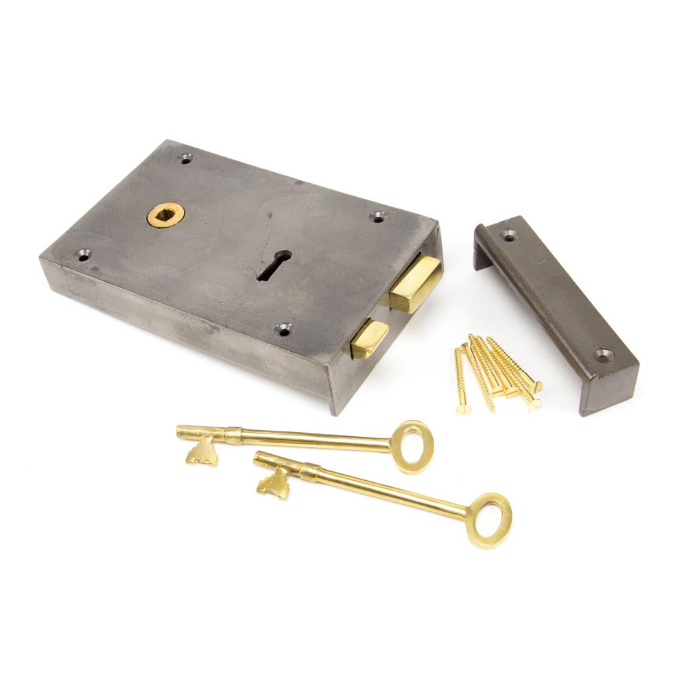From The Anvil - Iron Left Hand Rim Lock - Large | Sku. 83591 | Trade Door Handles.
