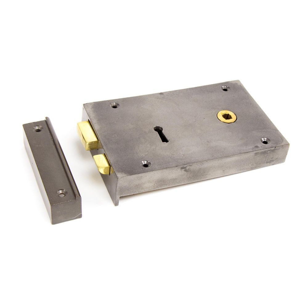 From The Anvil - Iron Right Hand Rim Lock - Large | Sku. 83592 | Trade Door Handles.