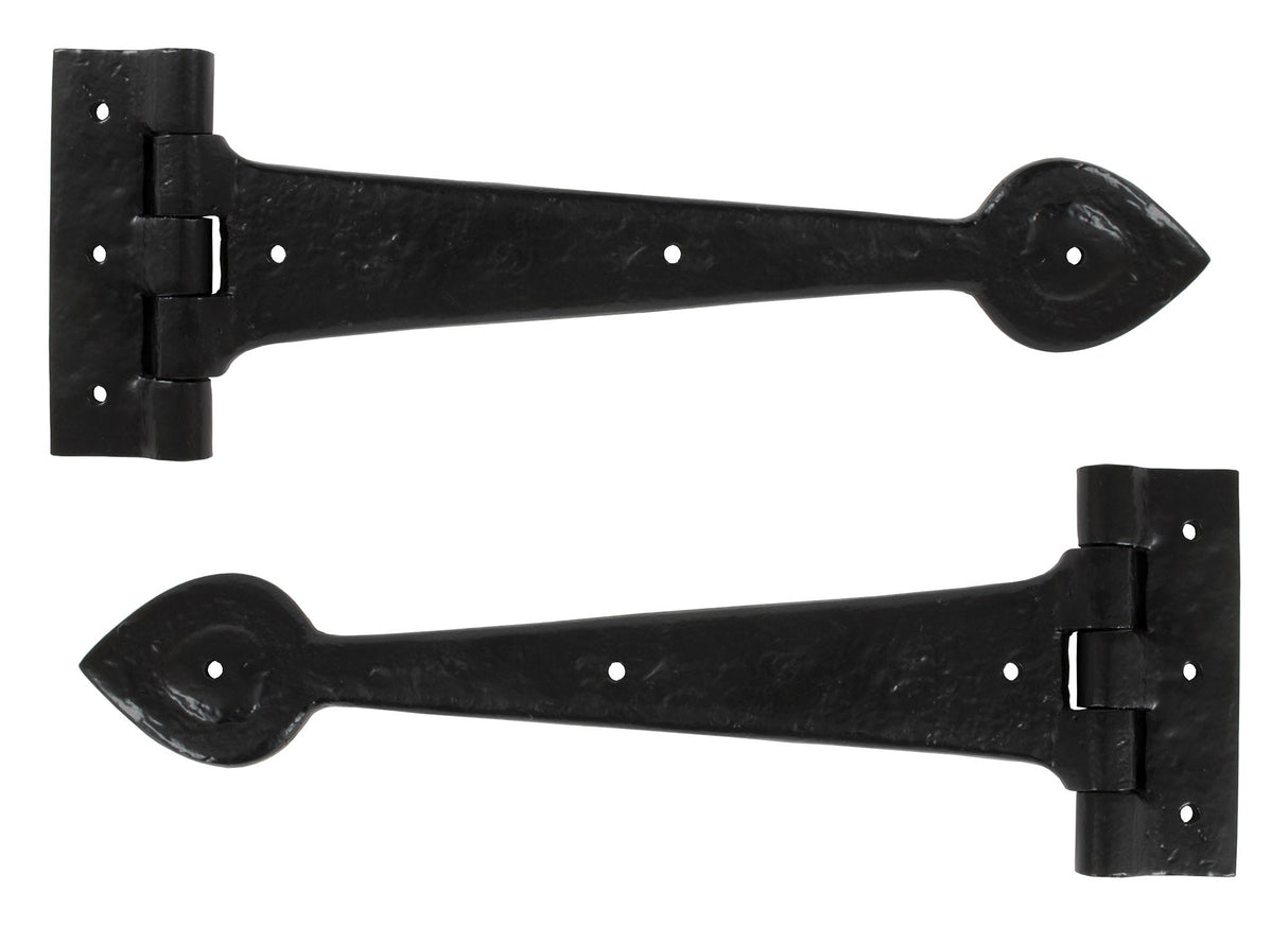 From The Anvil - Black Textured 12" Cast T Hinge (pair) | Sku. 83621 | Trade Door Handles.