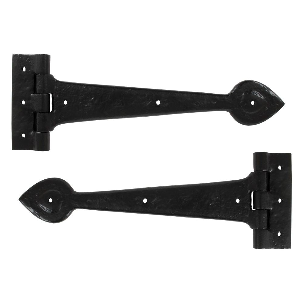 From The Anvil - Black Textured 12" Cast T Hinge (pair) | Sku. 83621 | Trade Door Handles.