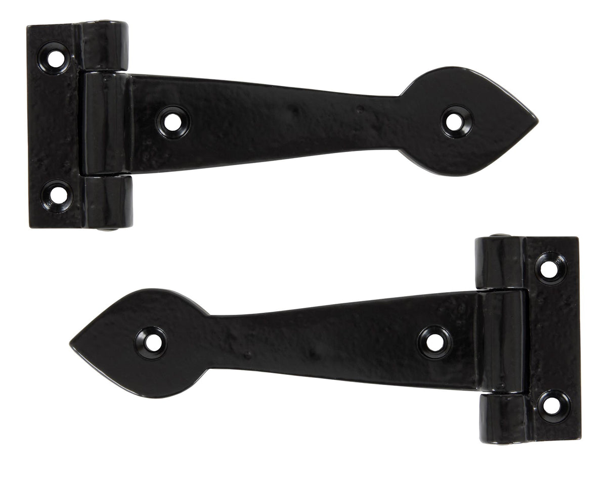 From The Anvil - Black Smooth 6" Cast T Hinge (pair) | Sku. 83624 | Trade Door Handles.