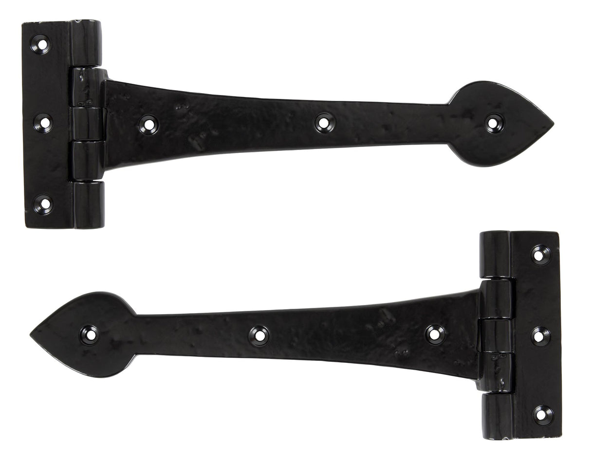 From The Anvil - Black Smooth 10‚¬Å¡½" Cast T Hinge (pair) | Sku. 83625 | Trade Door Handles.