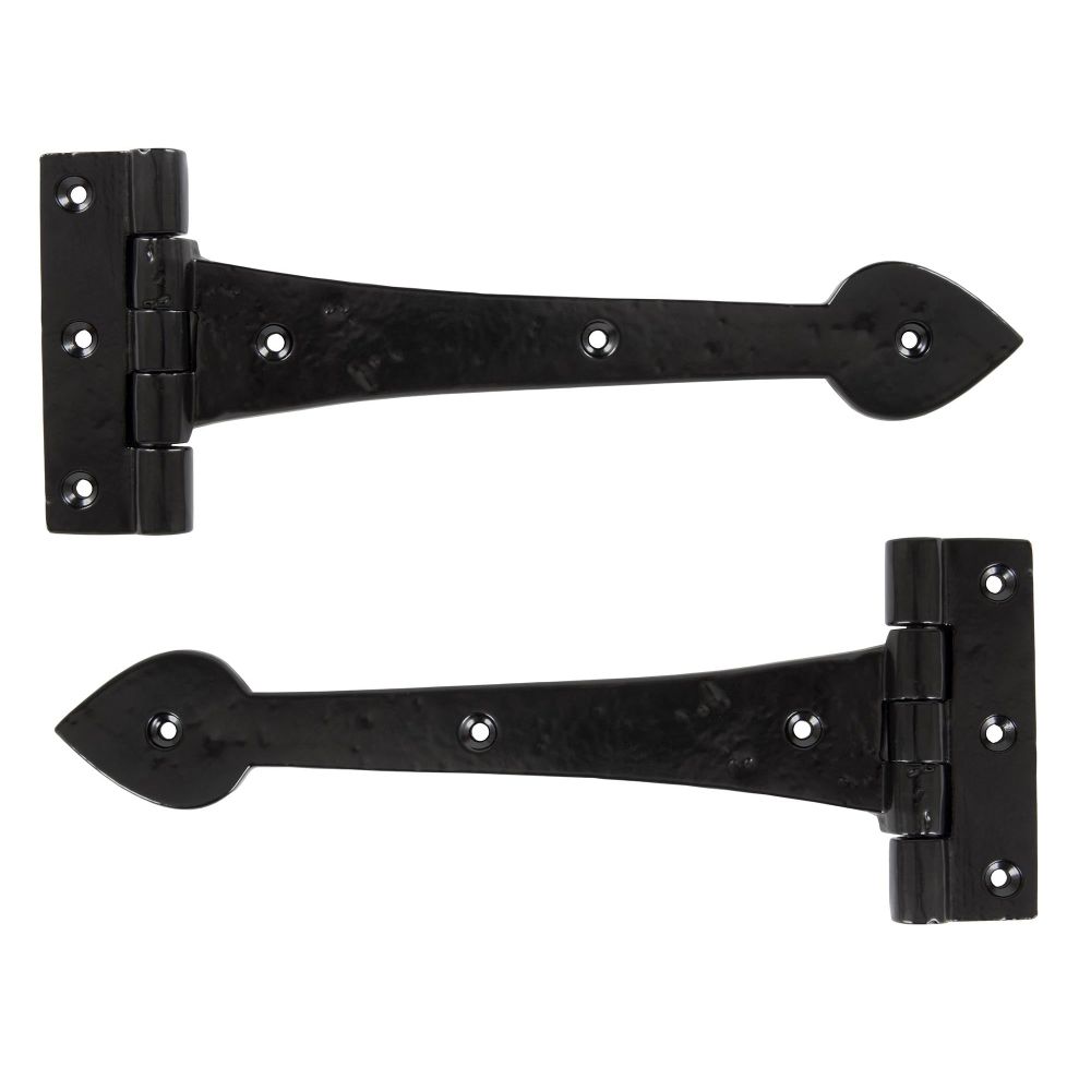 From The Anvil - Black Smooth 10‚¬Å¡½" Cast T Hinge (pair) | Sku. 83625 | Trade Door Handles.