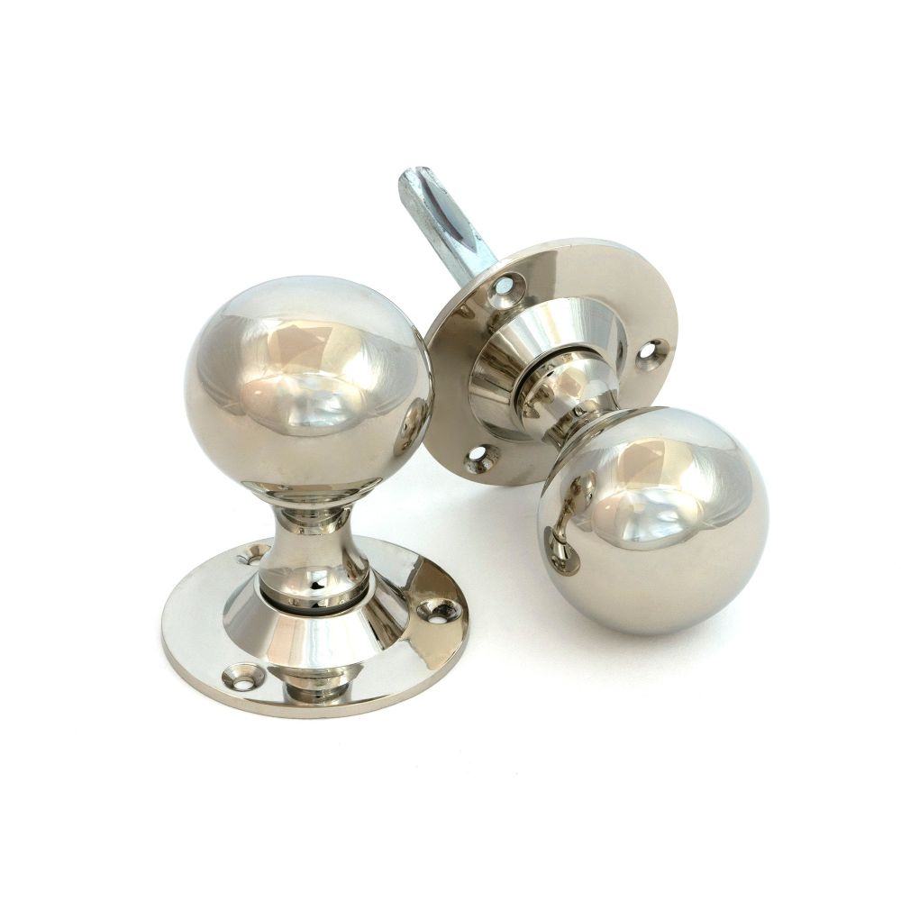 From The Anvil - Polished Nickel Ball Mortice Knob Set | Sku. 83632 | Trade Door Handles.
