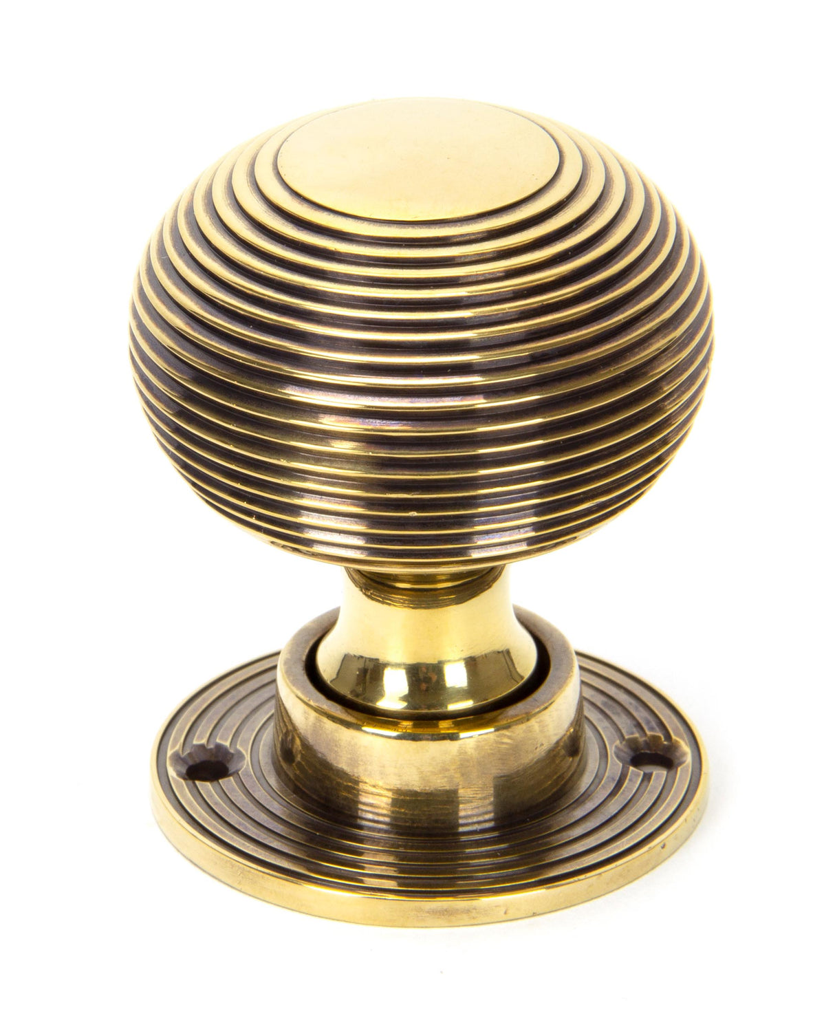 From The Anvil - Aged Brass Beehive Mortice/Rim Knob Set | Sku. 83633 | Trade Door Handles.