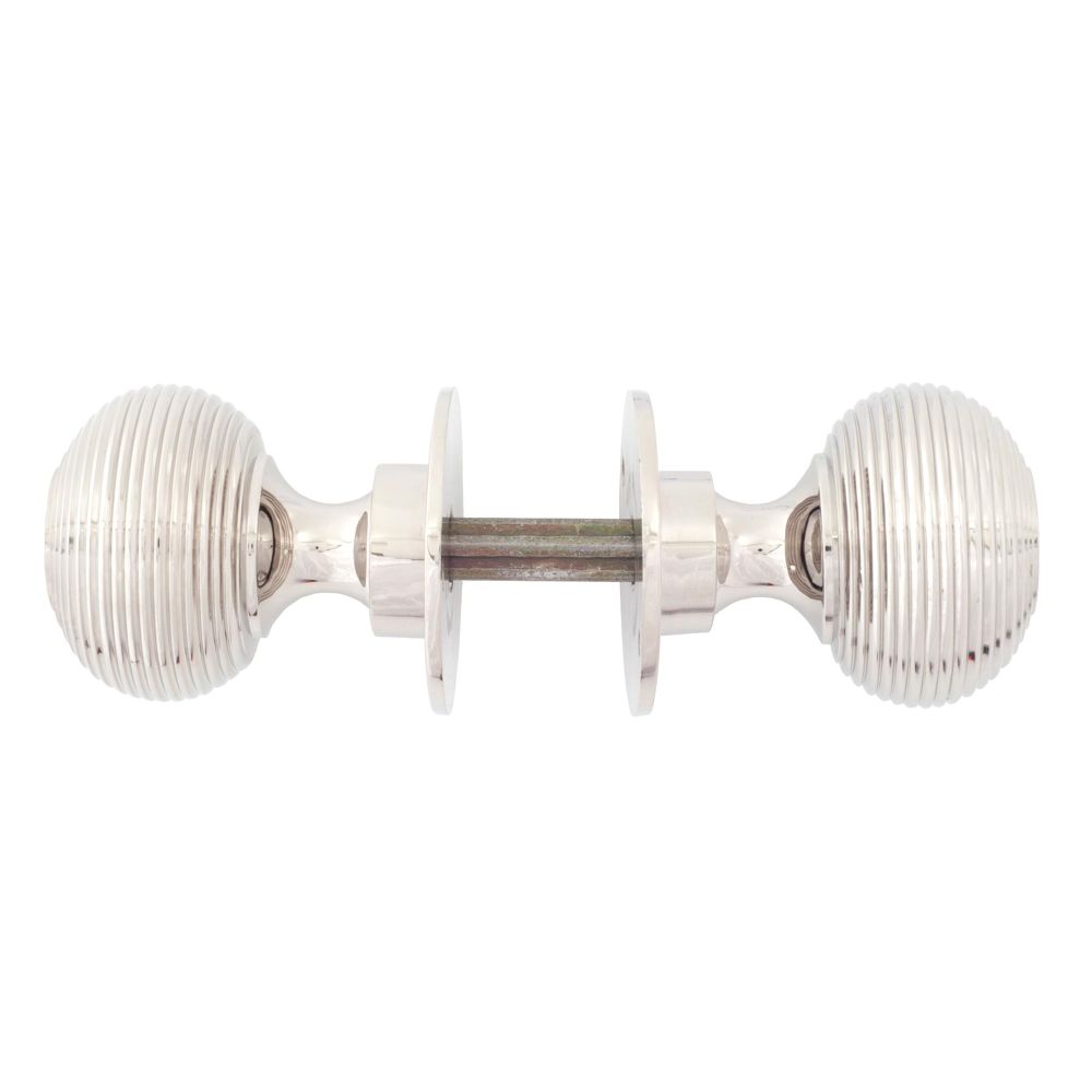 From The Anvil - Polished Nickel Heavy Beehive Mortice/Rim Knob Set | Sku. 83636H | Trade Door Handles.