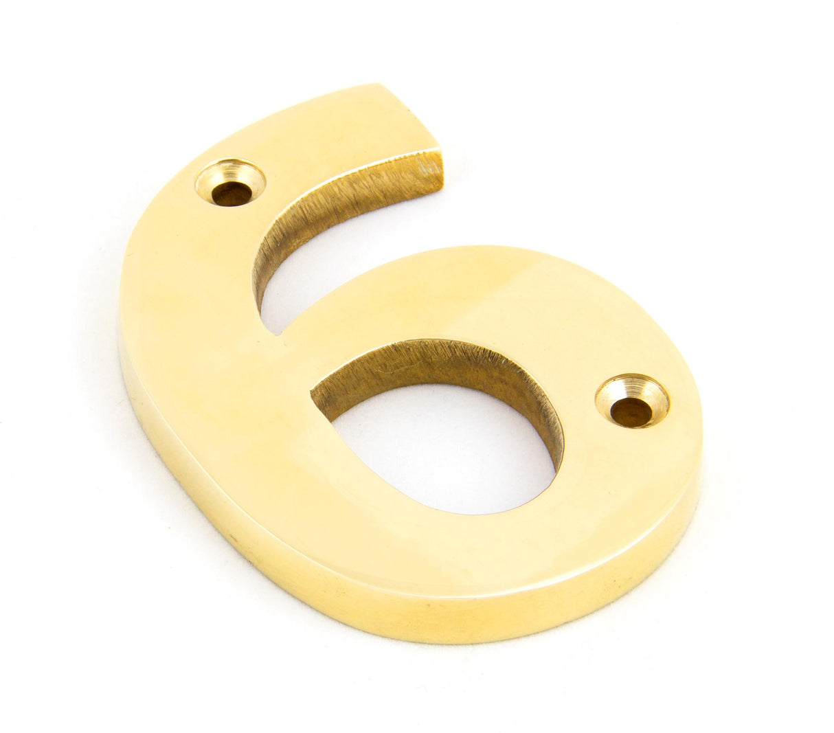 From The Anvil - Polished Brass Numeral 6 | Sku. 83716 | Trade Door Handles.