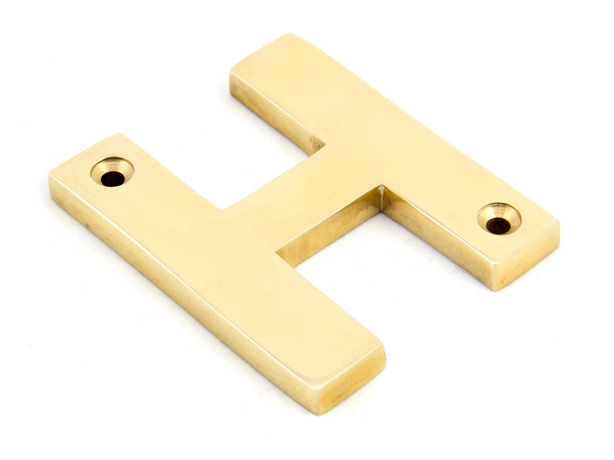 From The Anvil - Polished Brass Letter H | Sku. 83801H | Trade Door Handles.