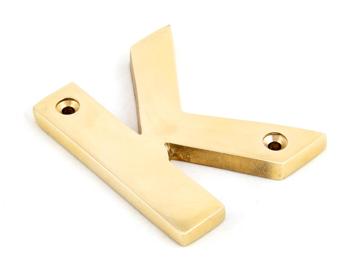 From The Anvil - Polished Brass Letter K | Sku. 83801K | Trade Door Handles.