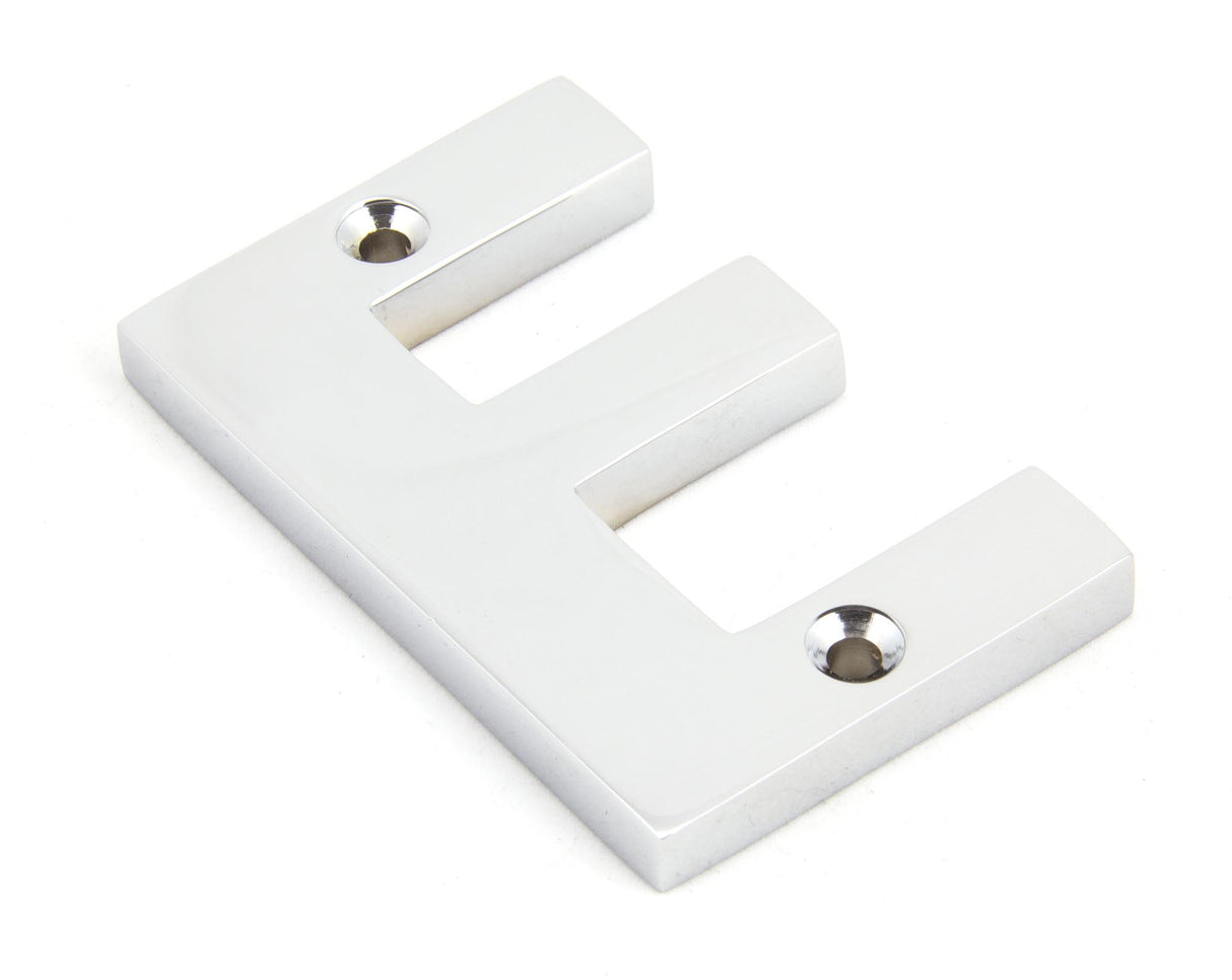 From The Anvil - Polished Chrome Letter E | Sku. 83802E | Trade Door Handles.