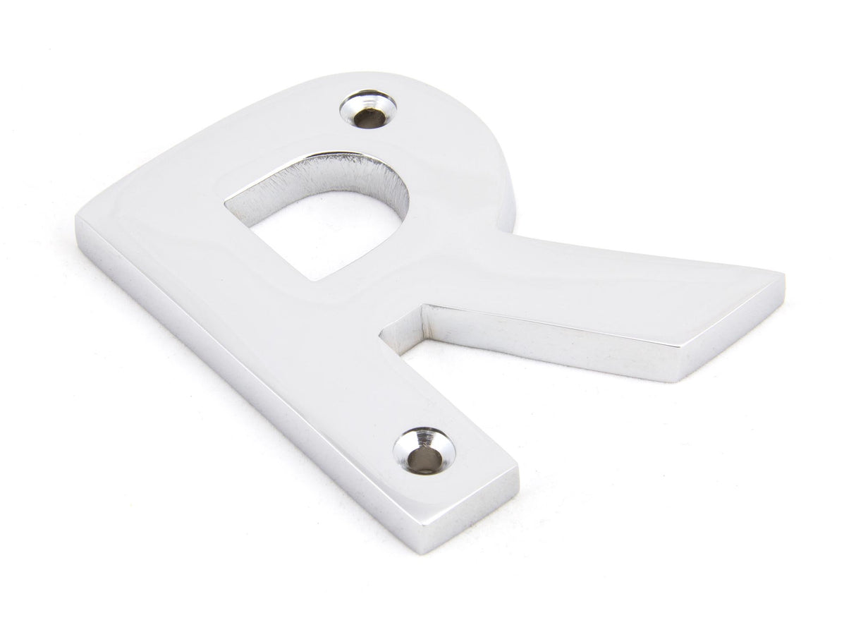 From The Anvil - Polished Chrome Letter R | Sku. 83802R | Trade Door Handles.