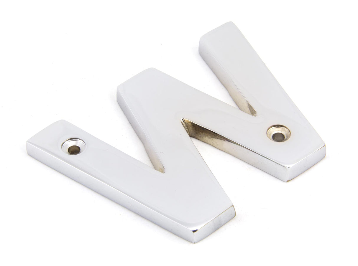 From The Anvil - Polished Chrome Letter W | Sku. 83802W | Trade Door Handles.