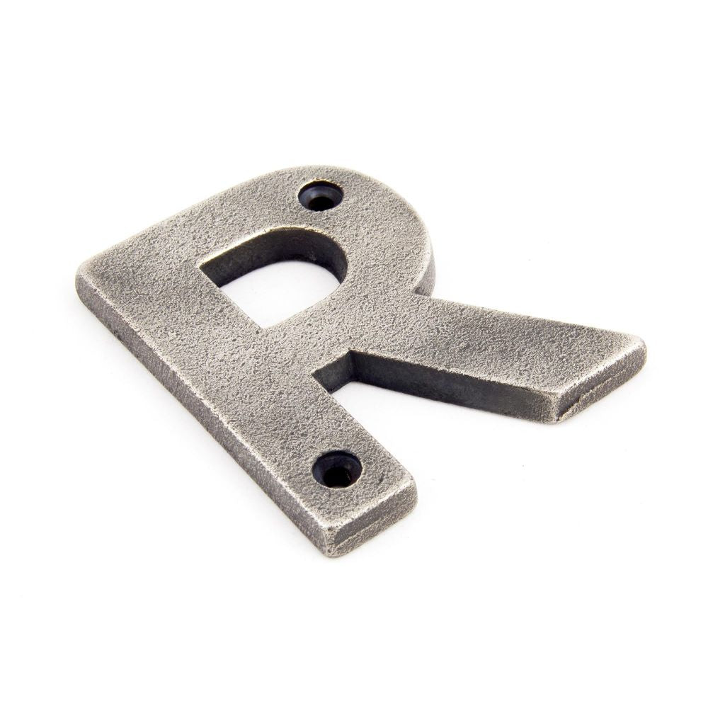 From The Anvil - Antique Pewter Letter R | Sku. 83803R | Trade Door Handles.
