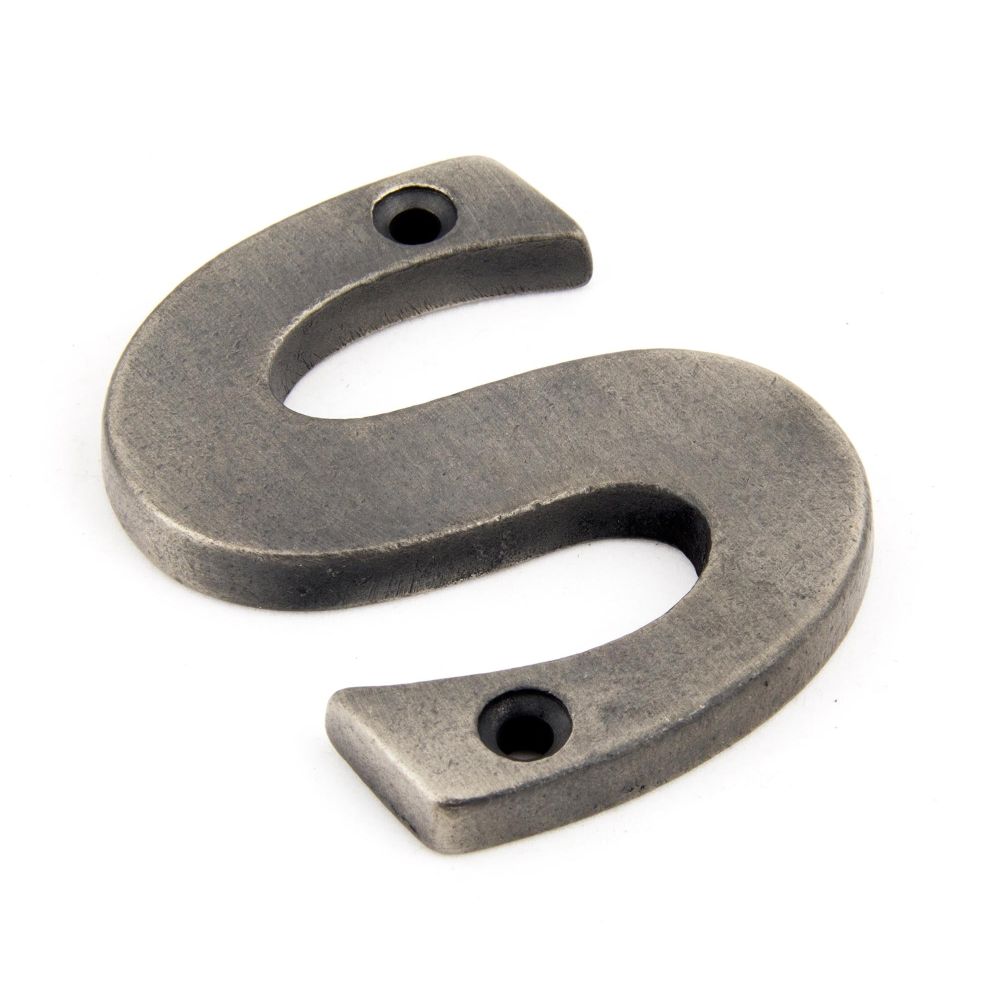 From The Anvil - Antique Pewter Letter S | Sku. 83803S | Trade Door Handles.