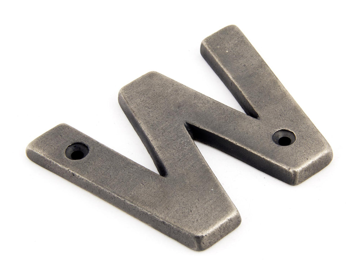 From The Anvil - Antique Pewter Letter W | Sku. 83803W | Trade Door Handles.