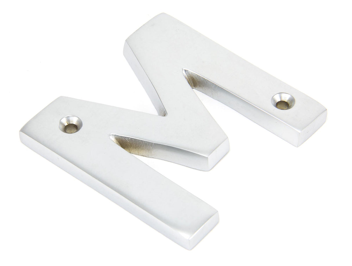 From The Anvil - Satin Chrome Letter M | Sku. 83804M | Trade Door Handles.