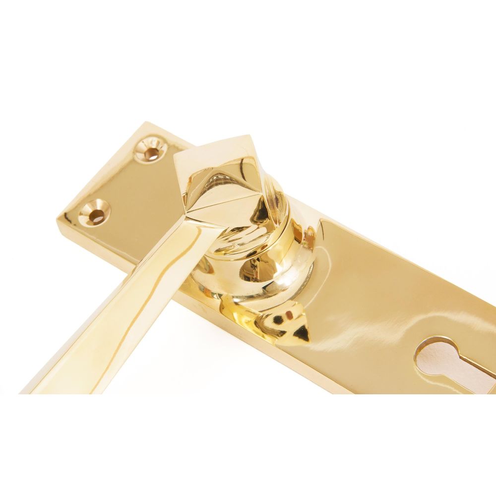 From The Anvil - Polished Brass Straight Lever Lock Set | Sku. 83829 | Trade Door Handles.