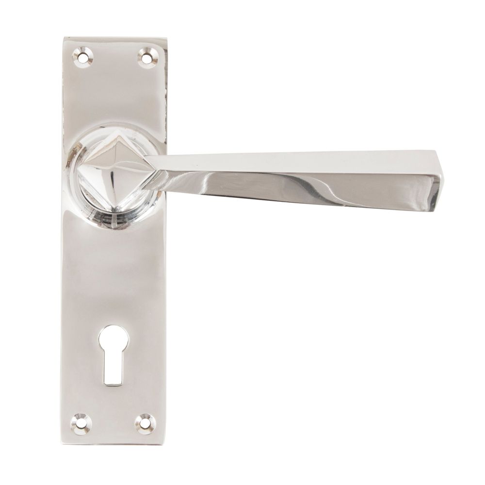 From The Anvil - Polished Chrome Straight Lever Lock Set | Sku. 83830 | Trade Door Handles.