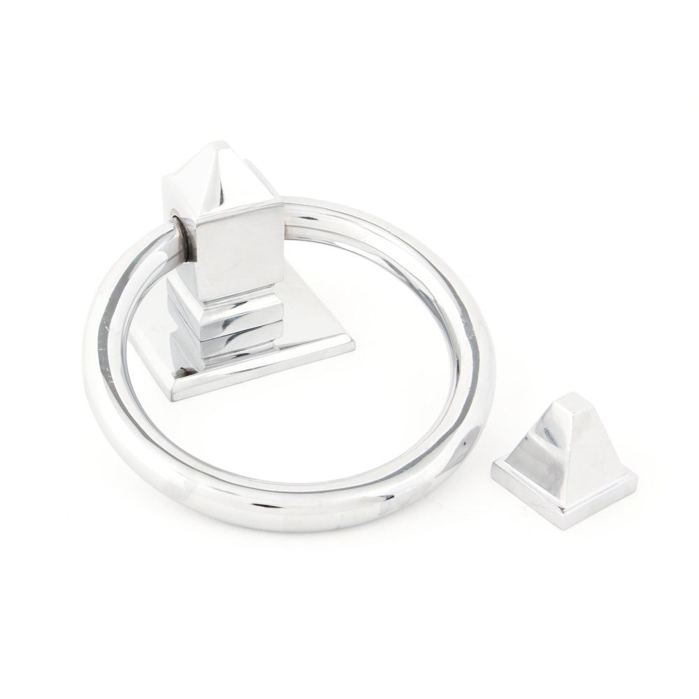 From The Anvil - Polished Chrome Ring Door Knocker | Sku. 83837 | Trade Door Handles.