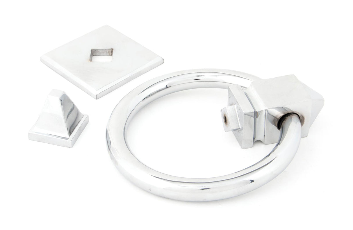 From The Anvil - Polished Chrome Ring Door Knocker | Sku. 83837 | Trade Door Handles.