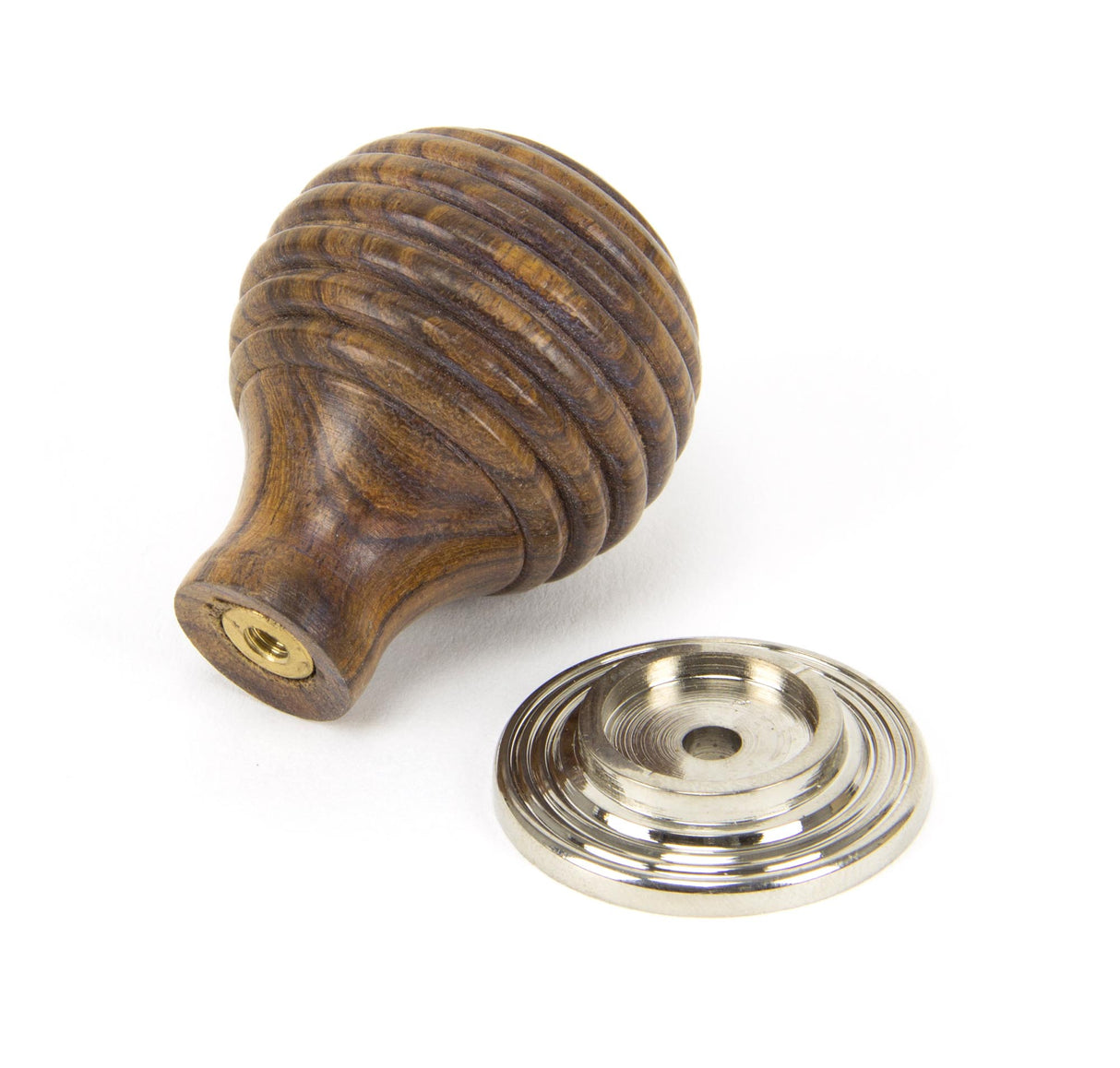 From The Anvil - Rosewood and PN Beehive Cabinet Knob 35mm | Sku. 83873 | Trade Door Handles.