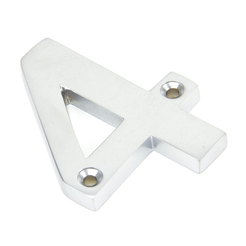 From The Anvil - Satin Chrome Numeral 4 | Sku. 83924 | Trade Door Handles.