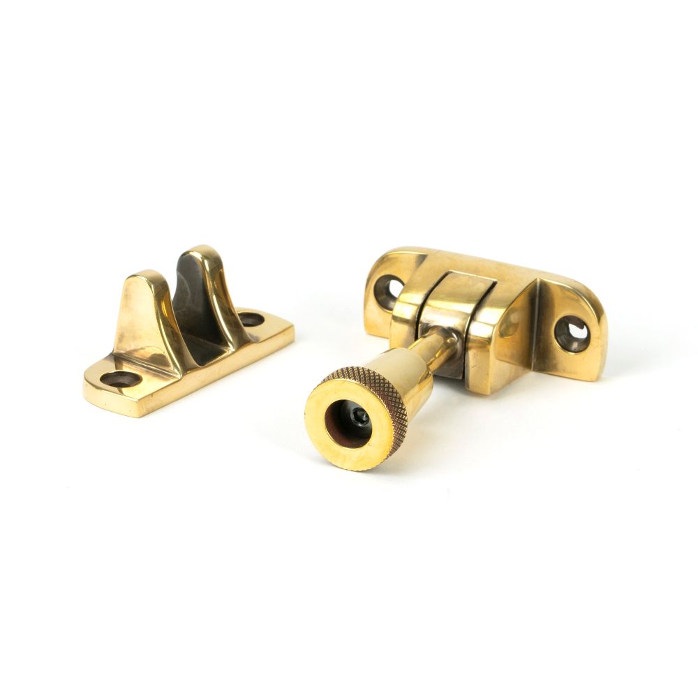 From The Anvil - Aged Brass Brompton Brighton Fastener (Radiused) | Sku. 83930 | Trade Door Handles.
