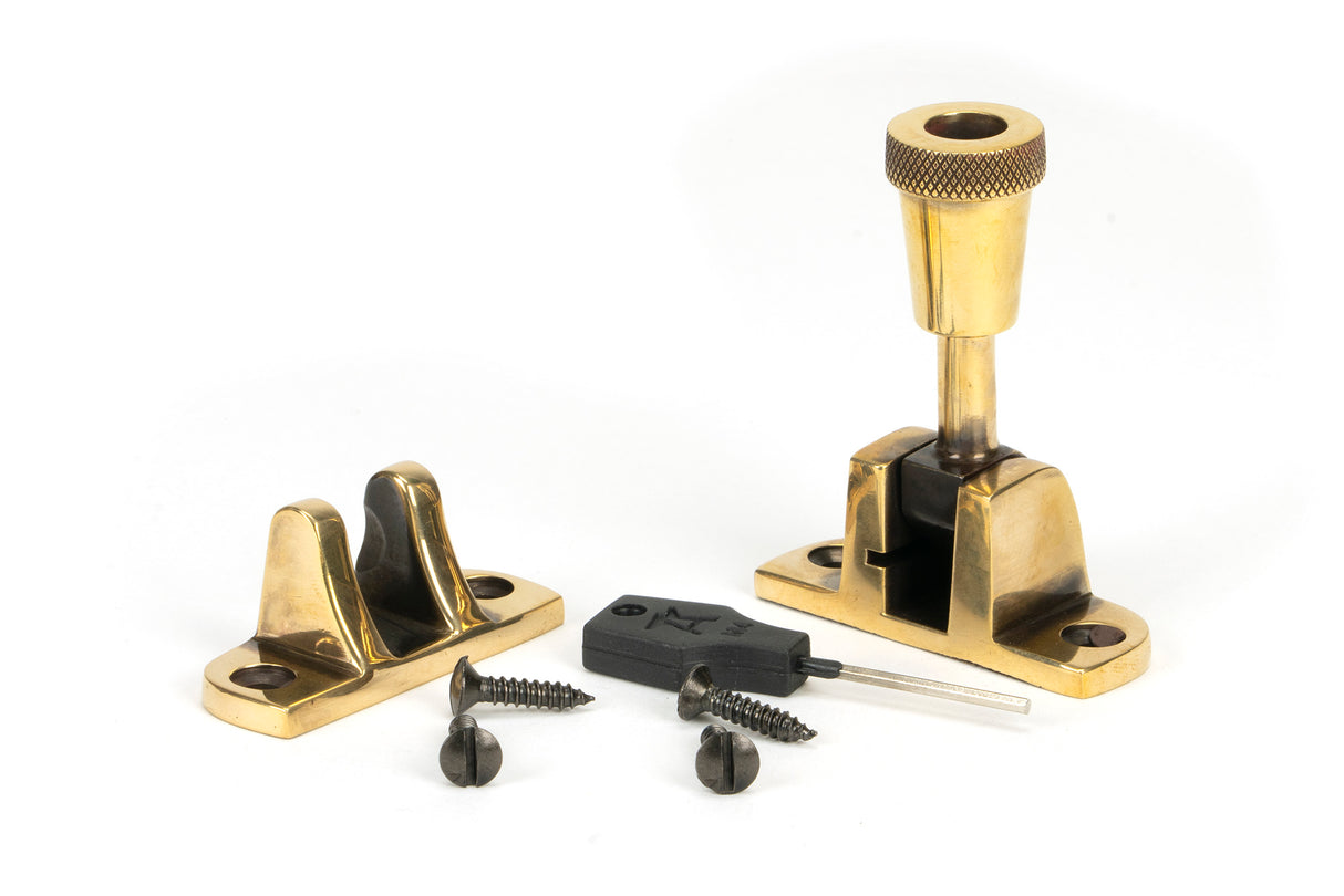 From The Anvil - Aged Brass Brompton Brighton Fastener (Radiused) | Sku. 83930 | Trade Door Handles.