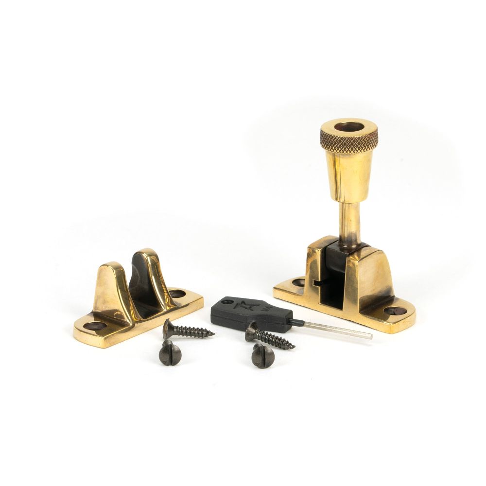 From The Anvil - Aged Brass Brompton Brighton Fastener (Radiused) | Sku. 83930 | Trade Door Handles.