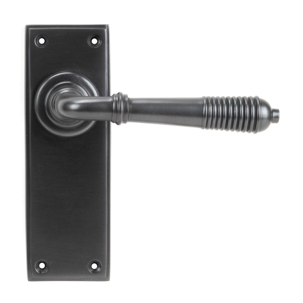 From The Anvil - Aged Bronze Reeded Lever Latch Set | Sku. 83954 | Trade Door Handles.