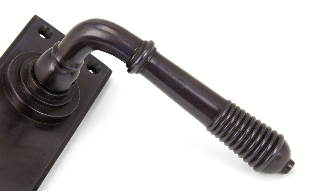 From The Anvil - Aged Bronze Reeded Lever Bathroom Set | Sku. 83955 | Trade Door Handles.