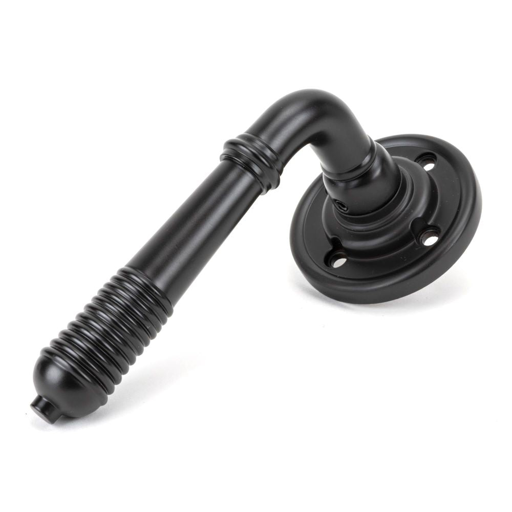 From The Anvil - Aged Bronze Reeded Lever on Rose Set | Sku. 83957 | Trade Door Handles.