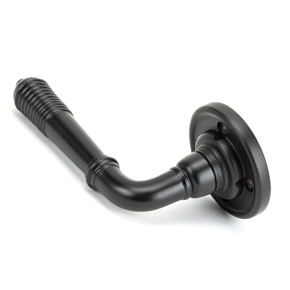 From The Anvil - Aged Bronze Reeded Lever on Rose Set | Sku. 83957 | Trade Door Handles.