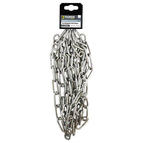 This is an image of Timco - Welded Link Chain - Hot Dipped Galvanised 8 x 52 x 16mm (1.5m) (1 Each Clip) 852HDGC