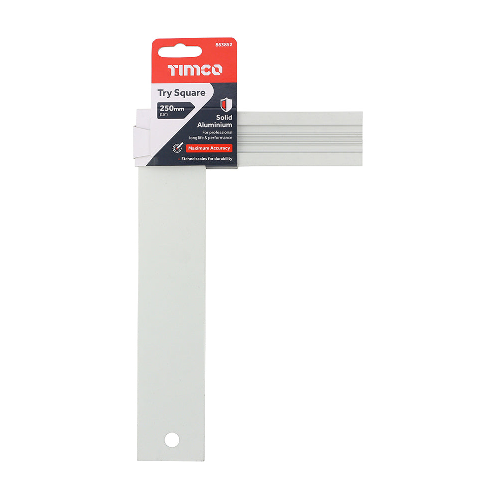 This is an image of Timco - Try Square 250mm (1 Each Backing Card) 863852