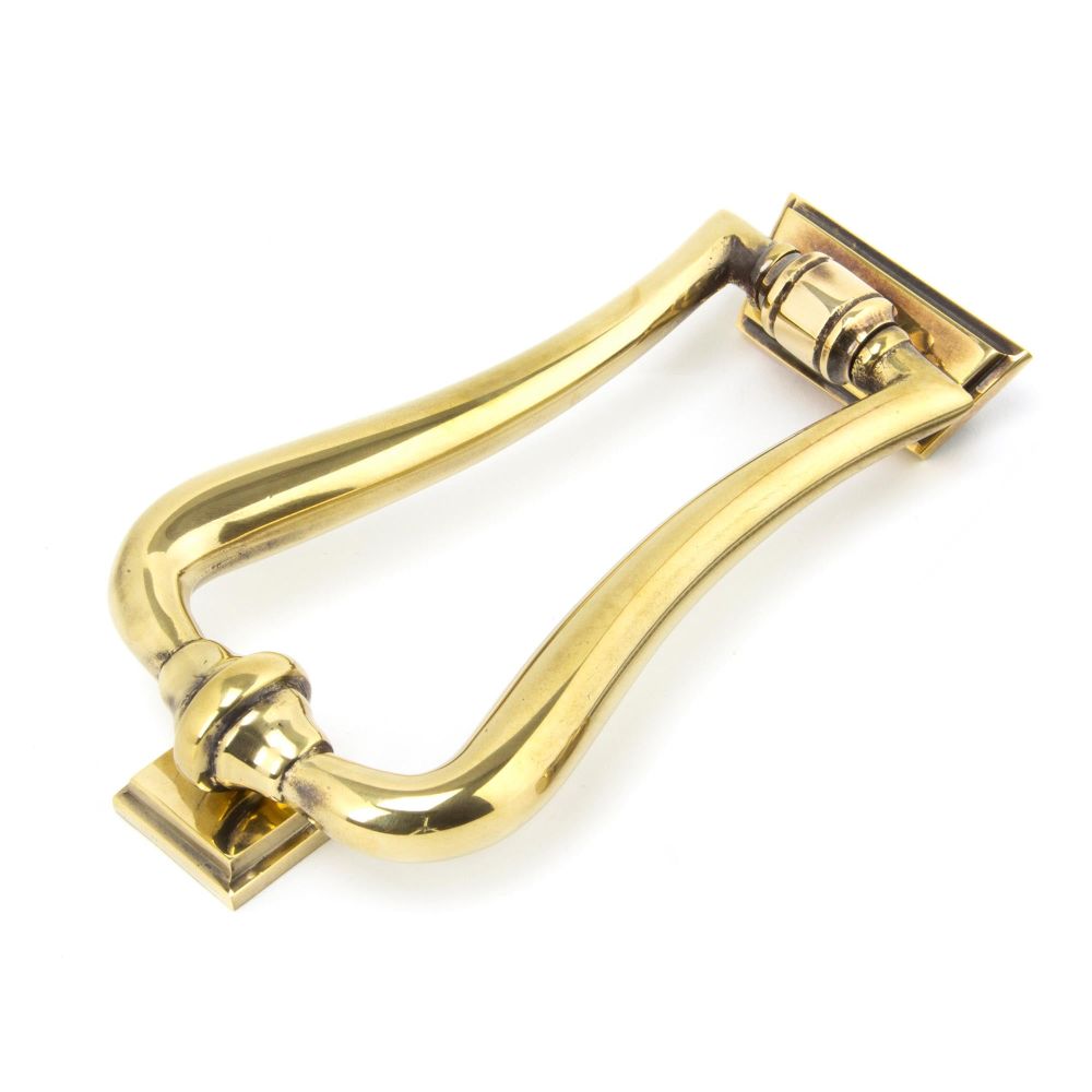 From The Anvil - Aged Brass Slimline Art Deco Door Knocker | Sku. 90028 | Trade Door Handles.