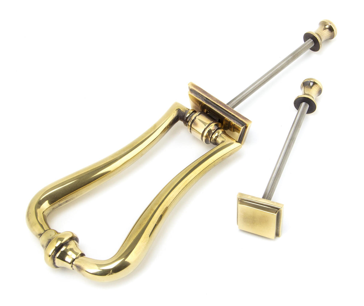 From The Anvil - Aged Brass Slimline Art Deco Door Knocker | Sku. 90028 | Trade Door Handles.