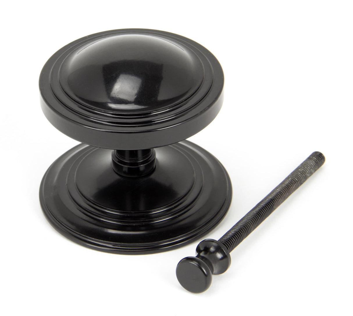 From The Anvil - Black Art Deco Centre Door Knob | Sku. 90070 | Trade Door Handles.