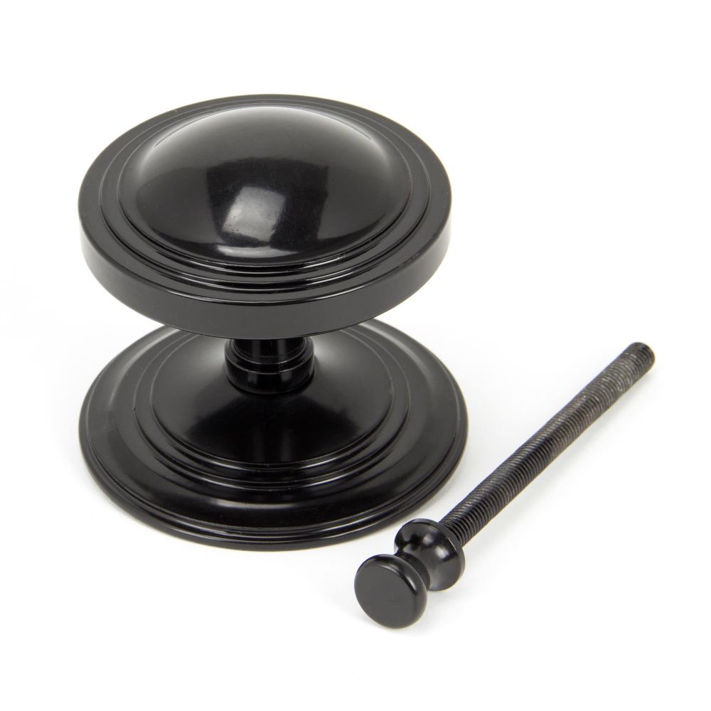 From The Anvil - Black Art Deco Centre Door Knob | Sku. 90070 | Trade Door Handles.
