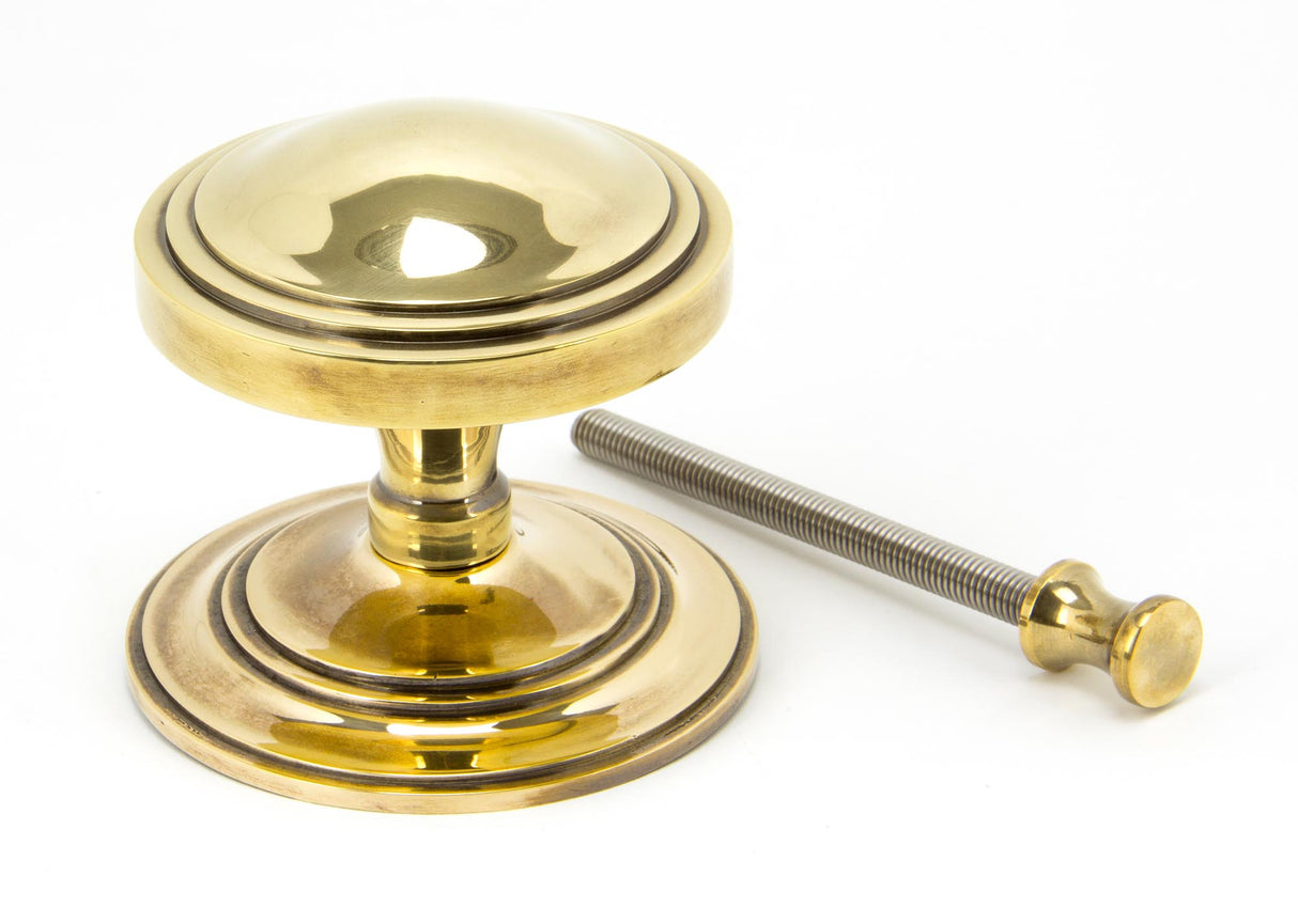 From The Anvil - Aged Brass Art Deco Centre Door Knob | Sku. 90071 | Trade Door Handles.