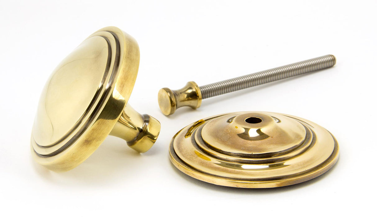 From The Anvil - Aged Brass Art Deco Centre Door Knob | Sku. 90071 | Trade Door Handles.
