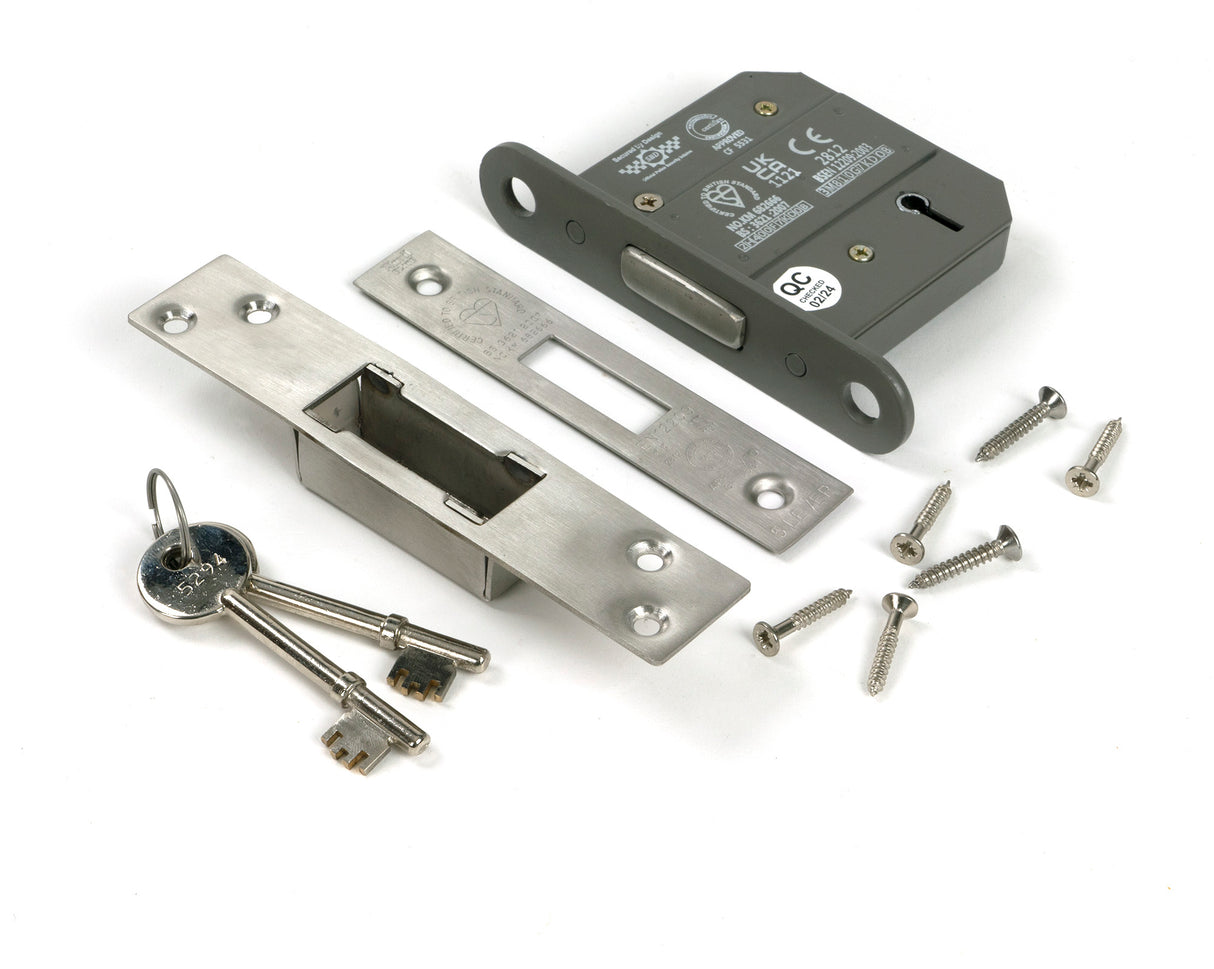 From The Anvil - SS 3" 5 Lever BS Deadlock | Sku. 90139 | Trade Door Handles.