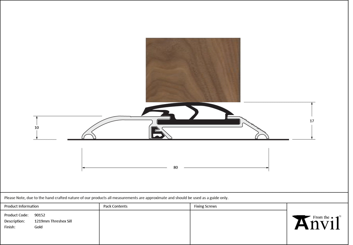 From The Anvil - Gold 1219mm Threshex Sill | Sku. 90152 | Trade Door Handles.