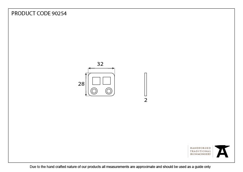 From The Anvil - BZP Excal - Flat Plate Shoot Bolt Keep | Sku. 90254 | Trade Door Handles.