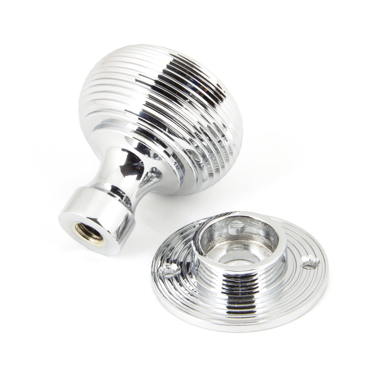 From The Anvil - Polished Chrome Heavy Beehive Mortice/Rim Knob Set | Sku. 90273 | Trade Door Handles.